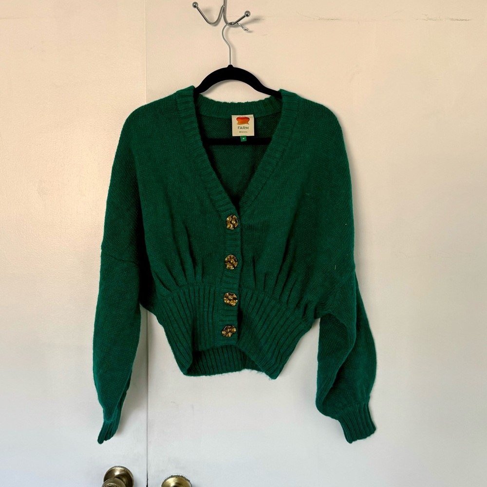 FARM Rio Emerald Button-Up Cardigan